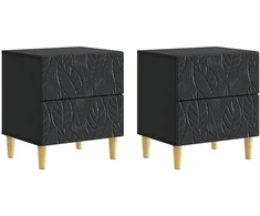 Naktinis staliukas 2 pcs Juoda 43 x 34,5 x 48 cm