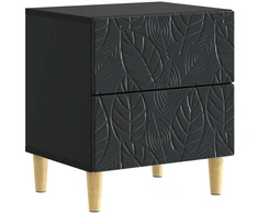 Naktinis staliukas 2 pcs Juoda 43 x 34,5 x 48 cm
