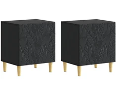 Naktinis staliukas 2 pcs Juoda 43 x 34,5 x 50 cm
