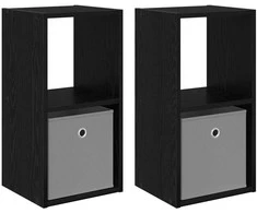 Naktinis staliukas 2 pcs Juodas ąžuolas 30,5 x 27 x 59,5 cm