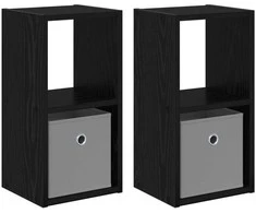 Naktinis staliukas 2 pcs Juodas ąžuolas 25,5 x 22 x 49,5 cm