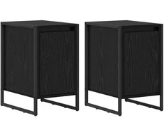 Naktinis staliukas 2 pcs Juodas ąžuolas 39,5 x 30 x 50 cm