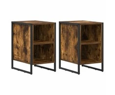 Naktinis staliukas 2 pcs Kūrenamos ąžuolo 39.5 x 30 x 50 cm