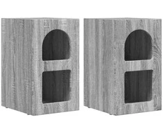 Naktinis staliukas 2 pcs Pilkas Sonoma 29,5 x 33,5 x 50 cm