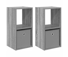 Naktinis staliukas 2 pcs Pilkas Sonoma 30,5 x 27 x 59,5 cm