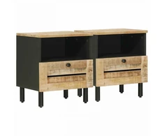 Naktinis staliukas 2 pcs Ruda 40 x 33 x 46 cm