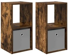 Naktinis staliukas 2 pcs Rūkyta ąžuolas 30,5 x 27 x 59,5 cm
