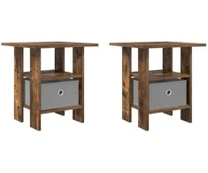 Naktinis staliukas 2 pcs Rūkyta ąžuolas 41 x 40 x 45 cm