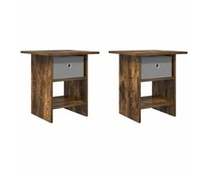 Naktinis staliukas 2 pcs Rūkyta ąžuolas 41 x 40 x 45 cm