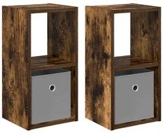 Naktinis staliukas 2 pcs Rūkyta ąžuolas 25,5 x 22 x 49,5 cm