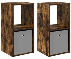 Naktinis staliukas 2 pcs Rūkyta ąžuolas 35 x 32 x 68,5 cm