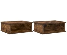 Naktinis staliukas 2 pcs Rūkyta ąžuolas 40 x 31 x 15 cm