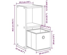 Naktinis staliukas 2 vnt. Senas medis 25,5 x 22 x 49,5 cm