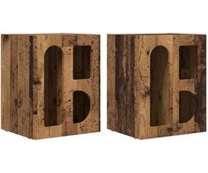 Naktinis staliukas 2 pcs Senas medis 40 x 35 x 50 cm