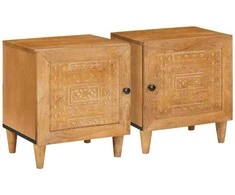 Šalia lovos spintelė 2 pcs Šviesiai rudas 80 x 50 x 40 cm