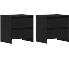 Šalia lovos spintelė 2 pcs Juodas ąžuolas 45 x 34 x 44,5 cm
