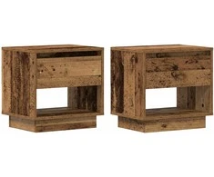 Naktinis staliukas su stalčių 2 pcs Senas medis 45 x 34 x 44 cm