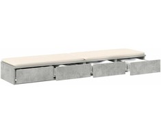 Lovos stalčiai su stalčių Betono pilka 150 x 36,5 x 16,5 cm
