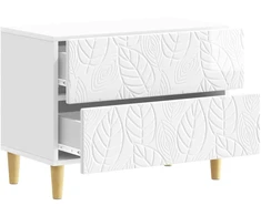 Naktinis staliukas Itin blizgi balta 62 x 34,5 x 48 cm