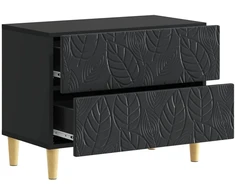 Naktinis staliukas Juoda 62 x 34,5 x 48 cm Apdirbta mediena