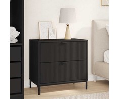 Naktinis staliukas Juoda 63.5 x 36 x 61 cm Apdirbta mediena
