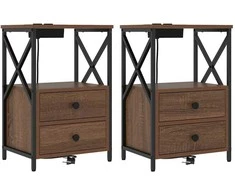 Šalia lovos spintelė 2 pcs Rudas ąžuolas 40 x 31 x 60 cm