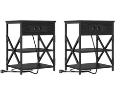 Šalia lovos spintelė 2 pcs Juodas ąžuolas 41 x 31 x 51 cm
