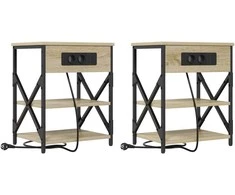 Šalia lovos spintelė 2 pcs Sonoma ąžuolas 41 x 31 x 51 cm