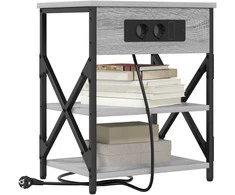 Šalia lovos spintelė 2 pcs Pilkas Sonoma 41 x 31 x 51 cm