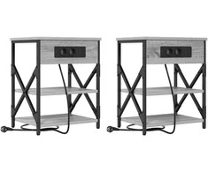 Šalia lovos spintelė 2 pcs Pilkas Sonoma 41 x 31 x 51 cm