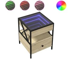 Naktinis staliukas su Infinity LED, ąžuolo, 40x40x51cm