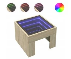 Naktinis staliukas su Infinity LED, ąžuolo, 40x40x30cm