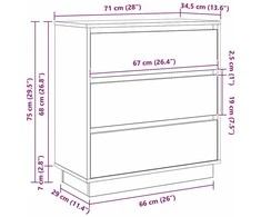 Šalia lovos spintelė Betono pilka 71 x 34,5 x 75 cm