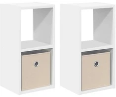Naktinis staliukas su stalčių 2 pcs Balta 25,5 x 22 x 49,5 cm