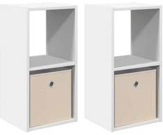 Naktinis staliukas su stalčių 2 pcs Balta 30,5 x 27 x 59,5 cm