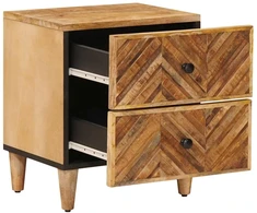 Naktinis staliukas su stalčių 2 pcs Ruda 40 x 33,5 x 46 cm