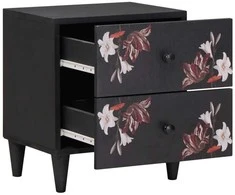 Naktinis staliukas su stalčių 2 pcs Ruda 40 x 33,5 x 46 cm