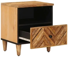 Naktinis staliukas su stalčių 2 pcs Ruda 50 x 33 x 60 cm