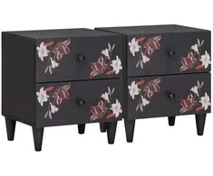 Naktinis staliukas su stalčių 2 pcs Ruda 40 x 33,5 x 46 cm