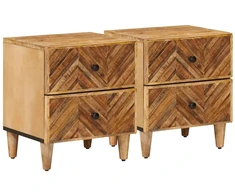 Naktinis staliukas su stalčių 2 pcs Ruda 40 x 33,5 x 46 cm