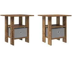 Naktinis staliukas su stalčių 2 pcs Senas medis 41 x 40 x 45 cm