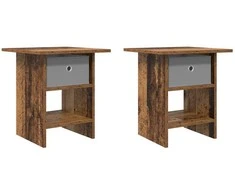 Naktinis staliukas su stalčių 2 pcs Senas medis 41 x 40 x 45 cm