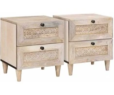 Šalia lovos spintelė 2 pcs Balta 40 x 33 x 46 cm