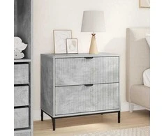 Naktinis staliukas su stalčių Betono pilka 63.5 x 36 x 61 cm
