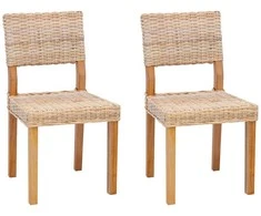 Valgomasis krėslas 2 pcs Natūrali 46 x 55 x 84 cm Kubu ratanas