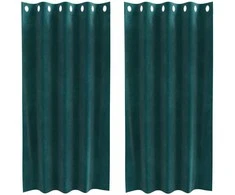 Užtemdymo užuolaidos 2 pcs Tamsiai žalia 140 x 175 cm Aksomas
