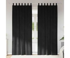 Užtemdymo užuolaidos 2 pcs Juoda 140 x 225 cm Aksomas