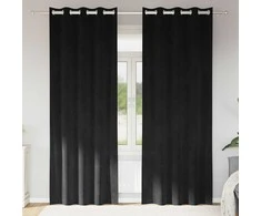 Užtemdymo užuolaidos 2 pcs Juoda 140 x 260 cm Aksomas
