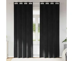 Užtemdymo užuolaidos 2 pcs Juoda 140 x 245 cm Aksomas