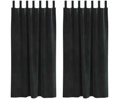 Užtemdymo užuolaidos 2 pcs Juoda 140 x 175 cm Aksomas